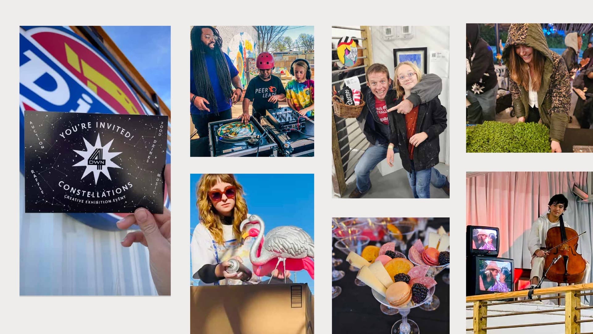 Cocktail night event at 4DWN Skatepark — DJ sets, live music, art exhibitions, and fine food